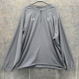 Under Armour Sweater Men XXL Adult Gray 1/4 Zip Sweatshirt Polyester Pullover